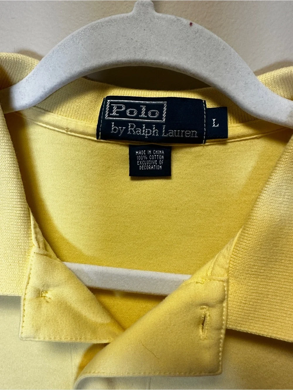 Polo Ralph Lauren Men’s Yellow Polo with Navy Pony Logo Size L